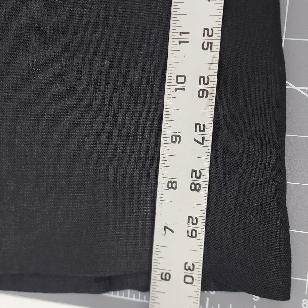 Lauren Ralph Lauren 14 Black Linen Sanderson Pants Straight Leg Career Workwear - Picture 9 of 10